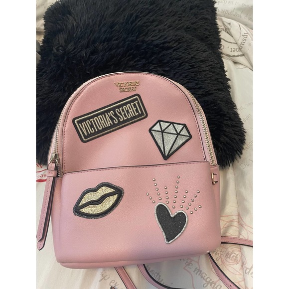 Victoria's Secret Handbags - Victoria's Secret Mini Pink Patched Backpack Purse Adjustable Straps Y2K